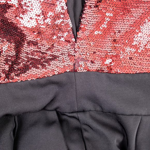 Harlyn Sequin Top Jumpsuit with Bows Women's Black and Red $182 - Size XS - Picture 14 of 14